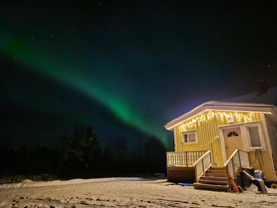 Property building, Night, Winter