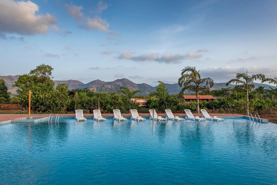 Nearby landmark, Day, Natural landscape, Mountain view, Pool view, Swimming pool, sunbed
