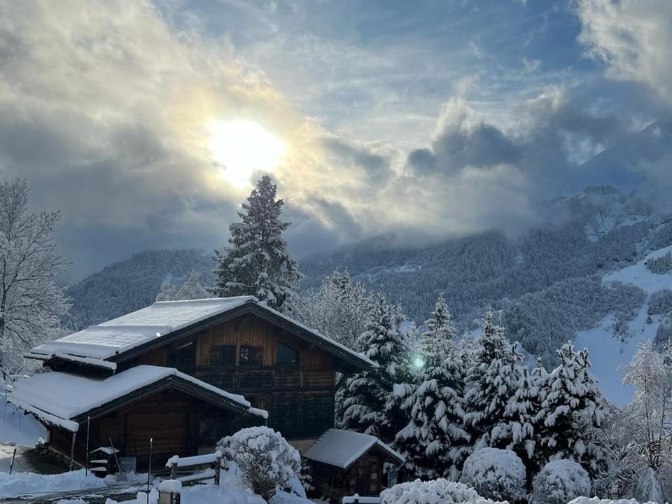 Property building, Winter, Mountain view