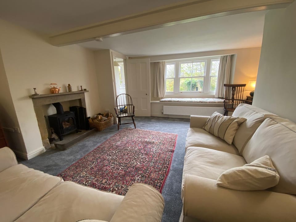 Living room, Seating area, Garden view, flat iron