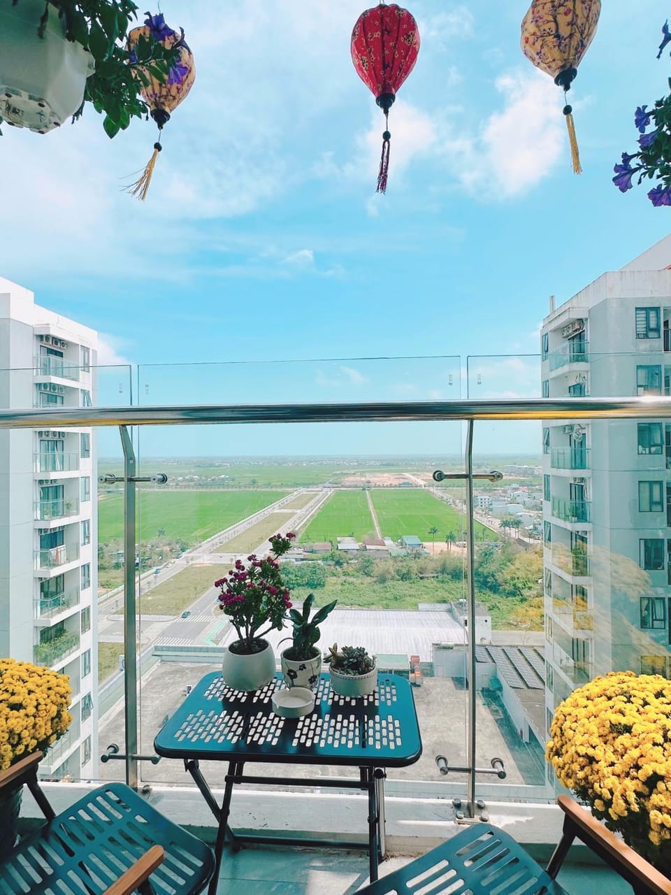 Spring, Day, Natural landscape, Bird's eye view, View (from property/room), Balcony/Terrace, Dining area