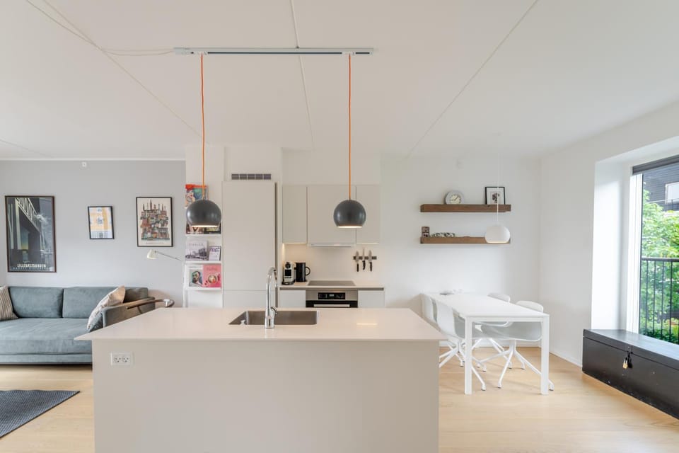 Kitchen or kitchenette, Living room, Dining area