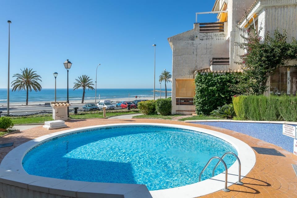 Property building, Living room, Swimming pool