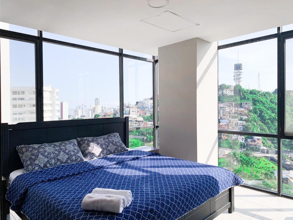 Bed, View (from property/room), Balcony/Terrace, Photo of the whole room, Bedroom, towels
