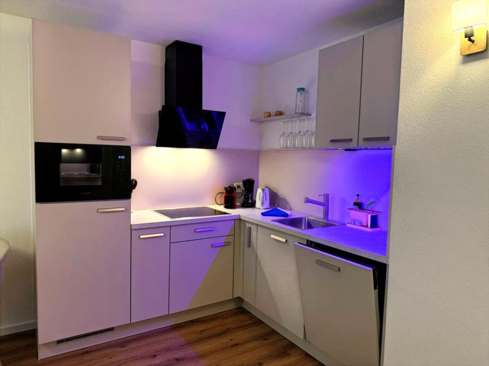 Kitchen or kitchenette, dishwasher, oven, stove, toaster