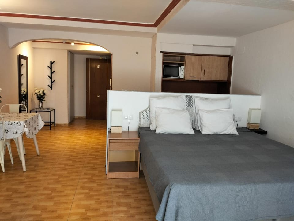 Property building, Living room, Bedroom