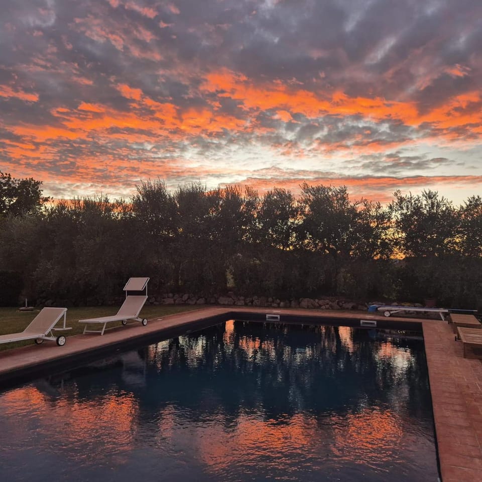 Pool view, Swimming pool, Sunset