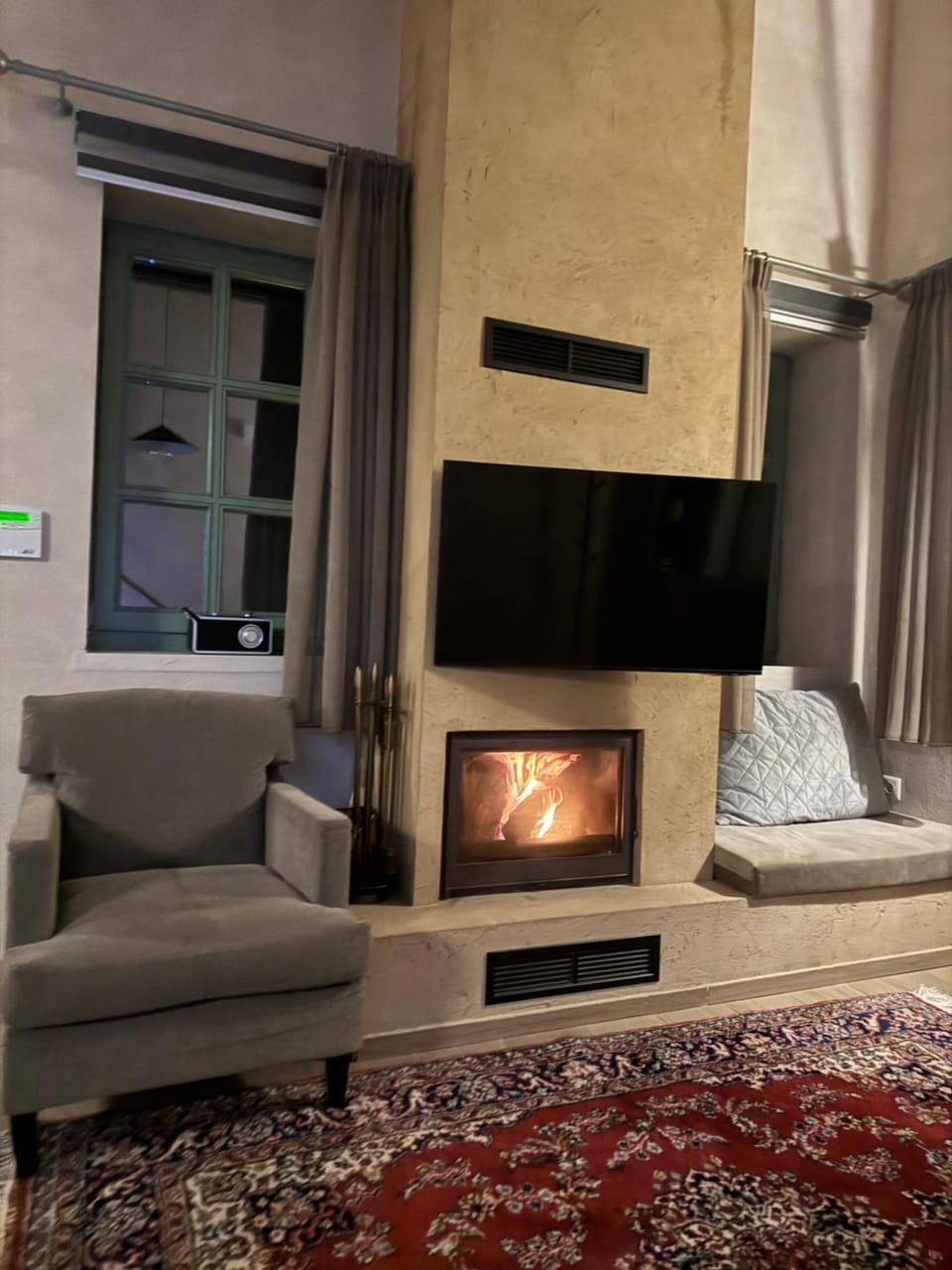 Living room, fireplace
