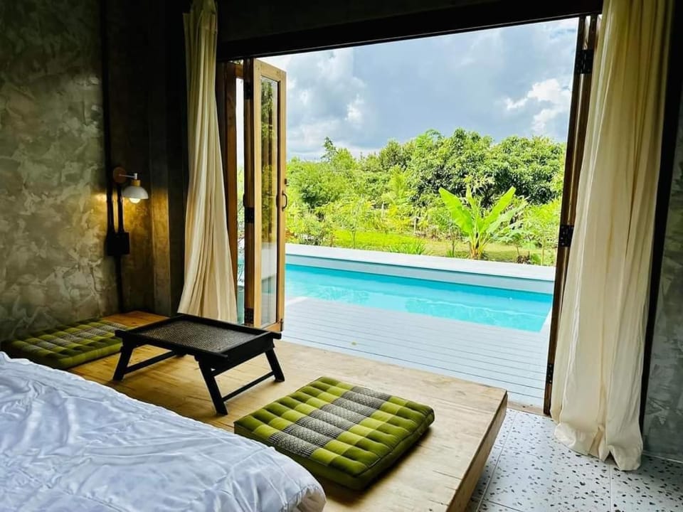 Photo of the whole room, Bedroom, Pool view, Swimming pool