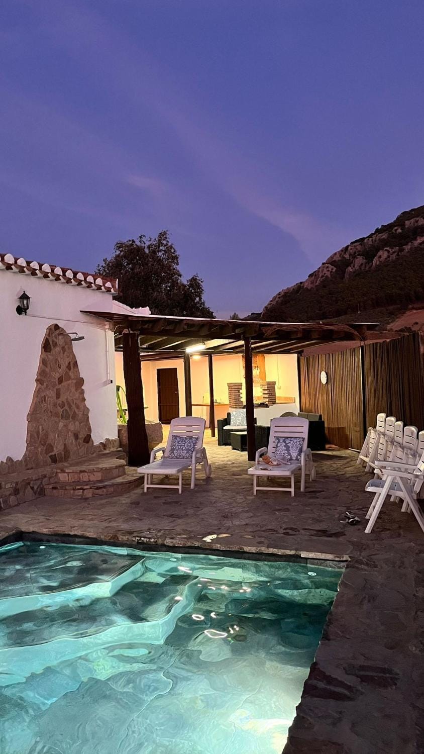 Property building, Living room, Swimming pool