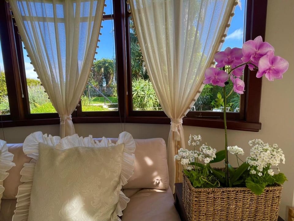 Living room, Seating area, Garden view