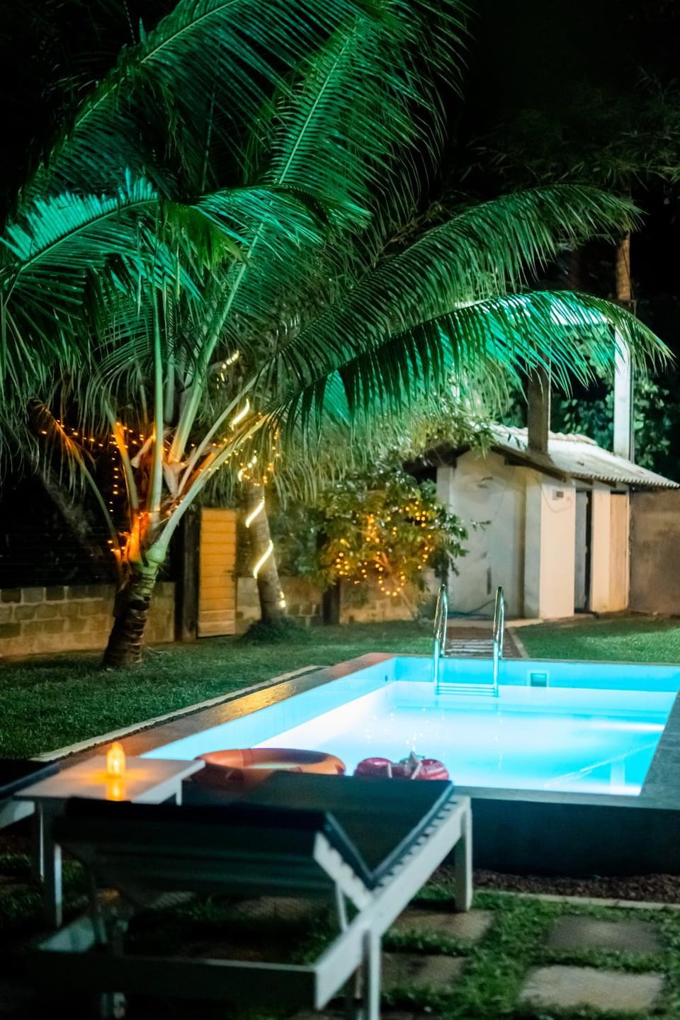 Night, Pool view, Swimming pool