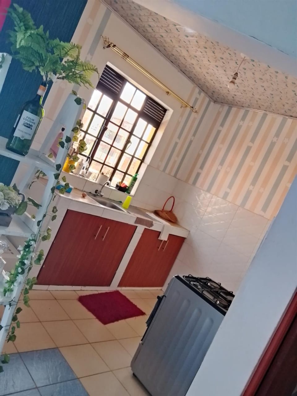Kitchen or kitchenette, oven, stove