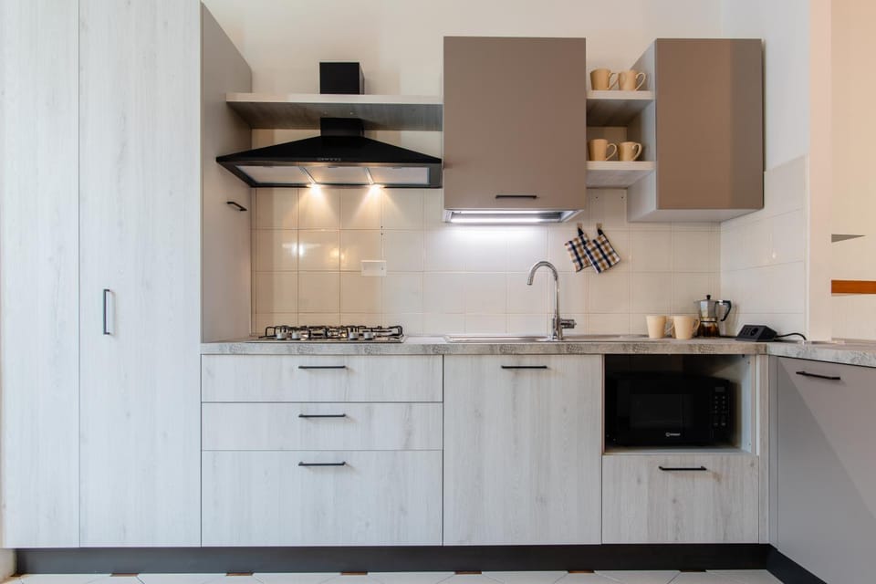 Kitchen or kitchenette, dishwasher, minibar, stove