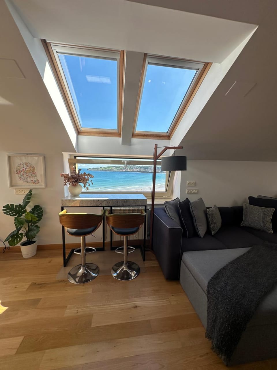 Living room, Seating area, Sea view