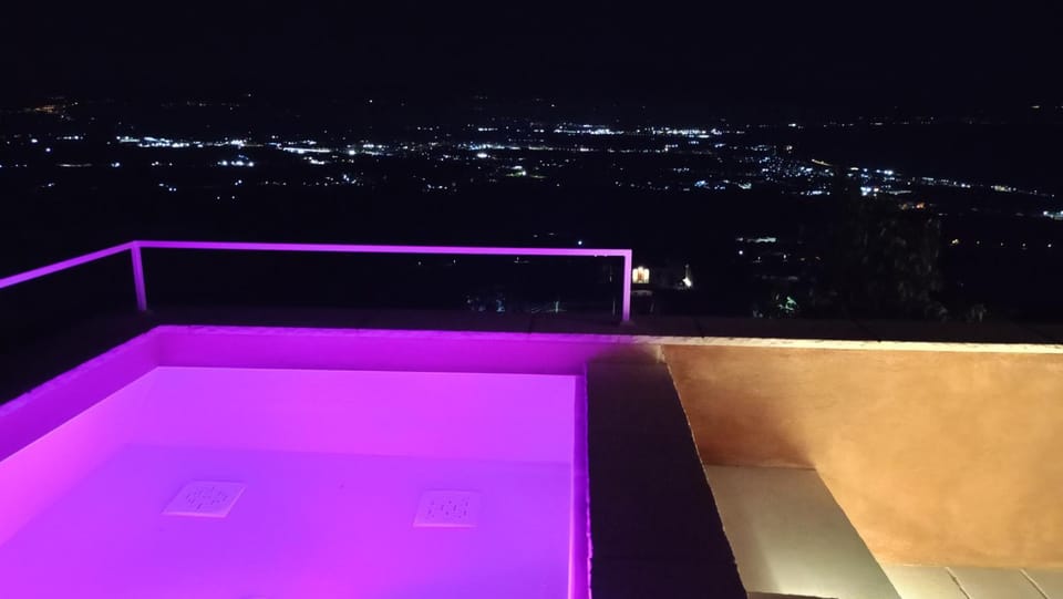 Night, Hot Tub, Pool view