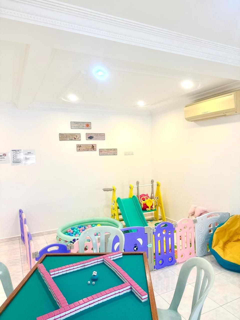 Children play ground, air conditioner