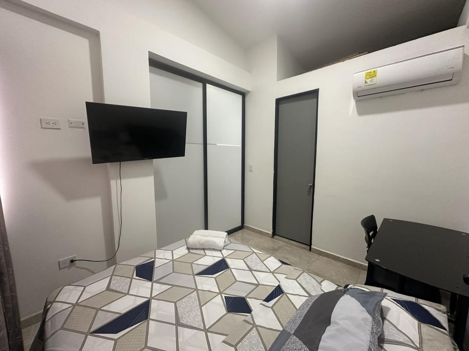 Bed, TV and multimedia, Bedroom, air conditioner