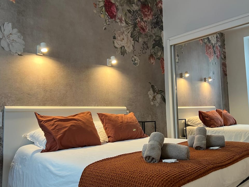 Bed, Photo of the whole room, Bedroom, towels, wardrobe