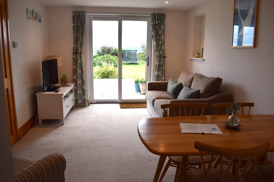 Living room, Seating area, Garden view