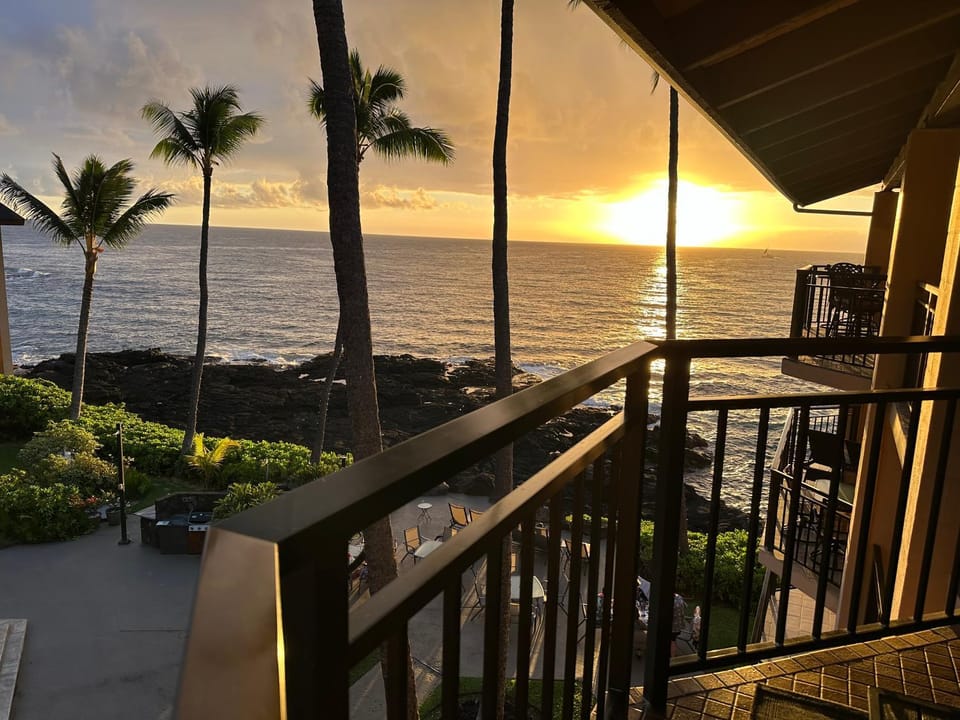 Patio, Beach, Sunset