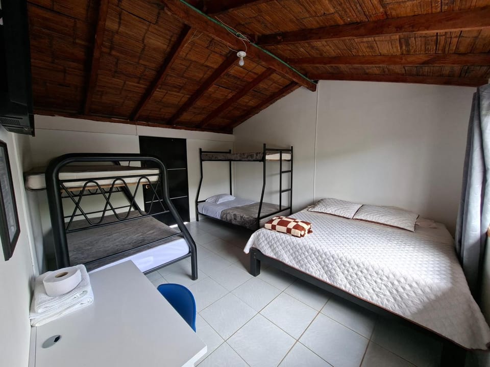 Bed, Photo of the whole room, Bedroom, bunk bed, towels