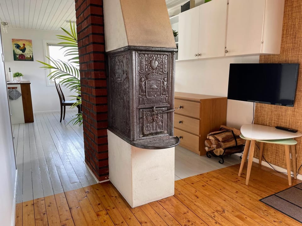 Living room, oven