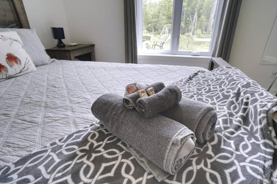 Chalet L'Hérisson (Modern, Spa, BBQ, waterfront) Chalet in Quebec