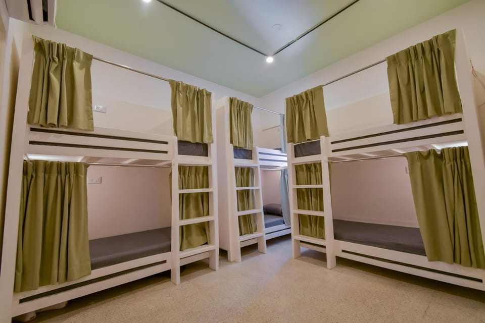 Bed, Photo of the whole room, Bedroom, bunk bed, wardrobe, air conditioner