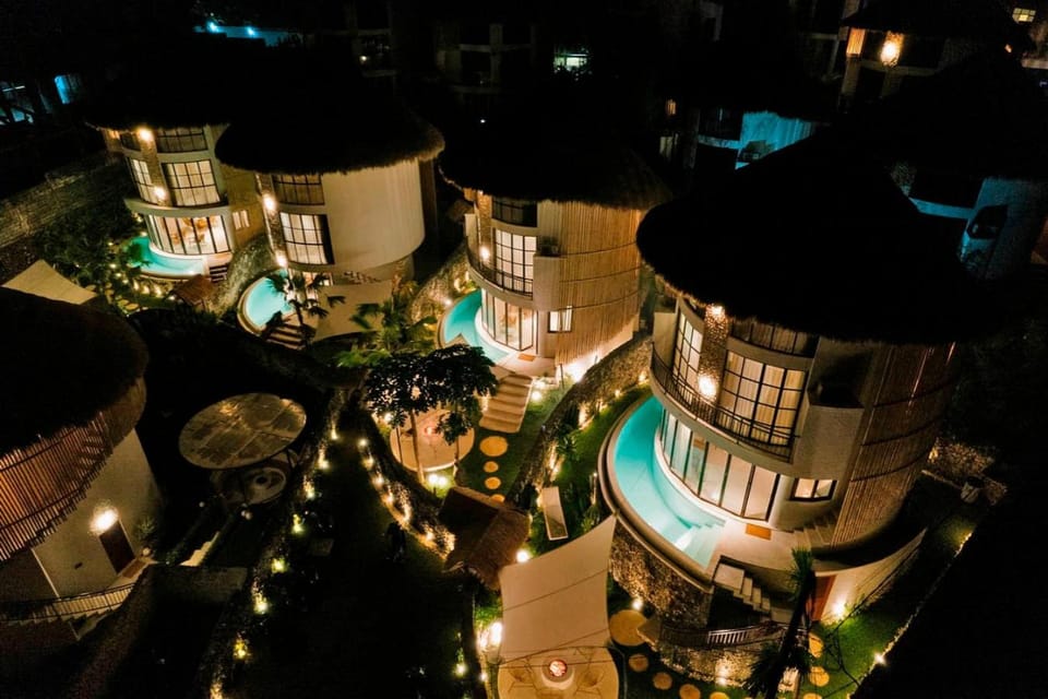 Property building, Night, Bird's eye view