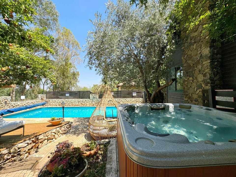 Day, Natural landscape, Garden, Garden view, Pool view, Swimming pool, sunbed