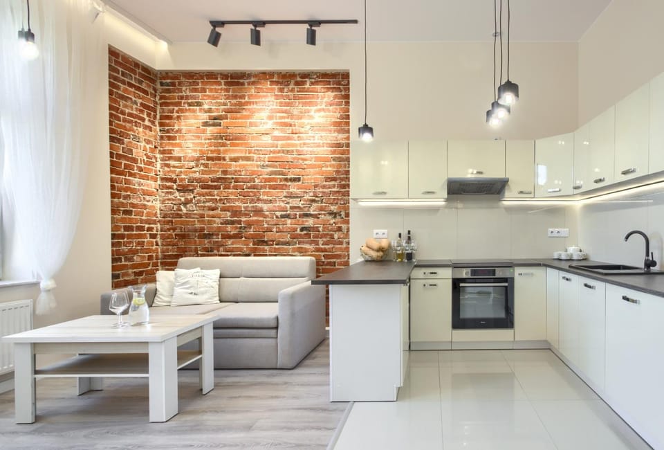 Kitchen or kitchenette, Living room, Seating area, Dining area, dishwasher, stove