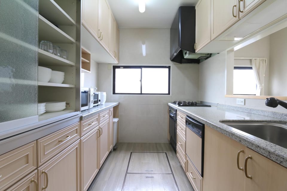 Kitchen or kitchenette, dishwasher, minibar, stove
