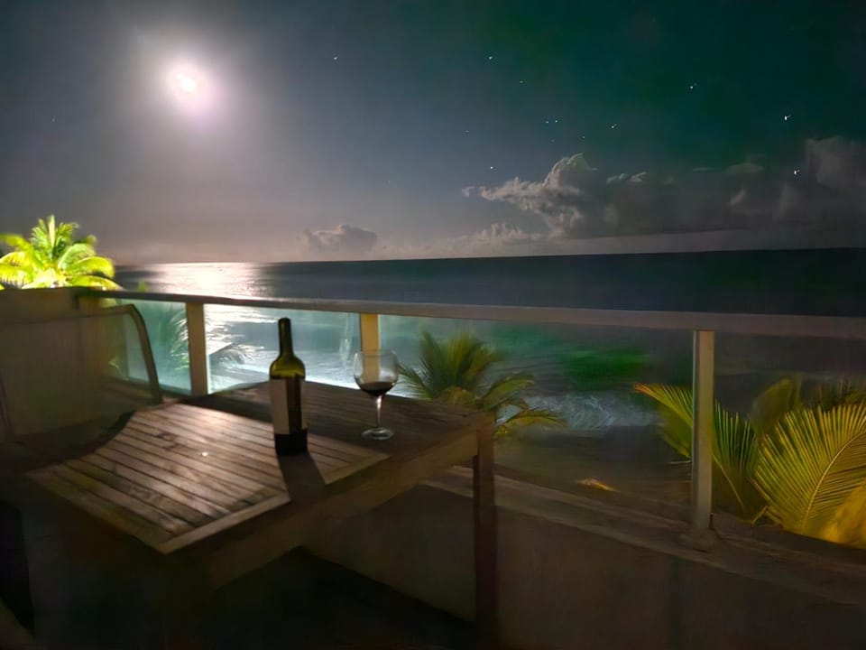 Patio, Night, Natural landscape, View (from property/room), Balcony/Terrace, Sea view