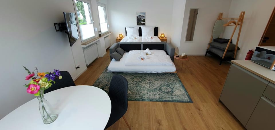 Bed, TV and multimedia, Kitchen or kitchenette, Photo of the whole room