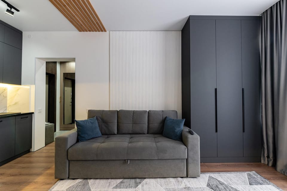 Bed, Living room, Photo of the whole room, Seating area, Bedroom, wardrobe