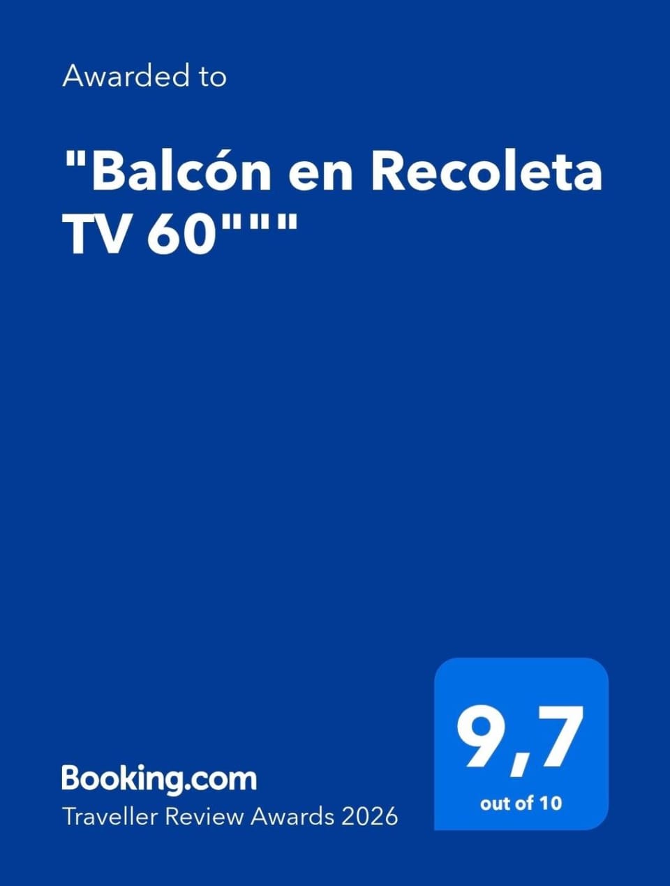 Balcón en Recoleta TV 60" Apartment in Buenos Aires