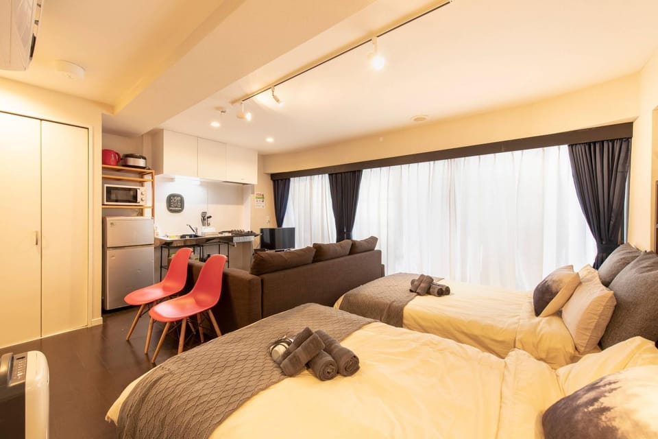 Bed, TV and multimedia, Kitchen or kitchenette, Seating area, Bedroom, minibar, towels