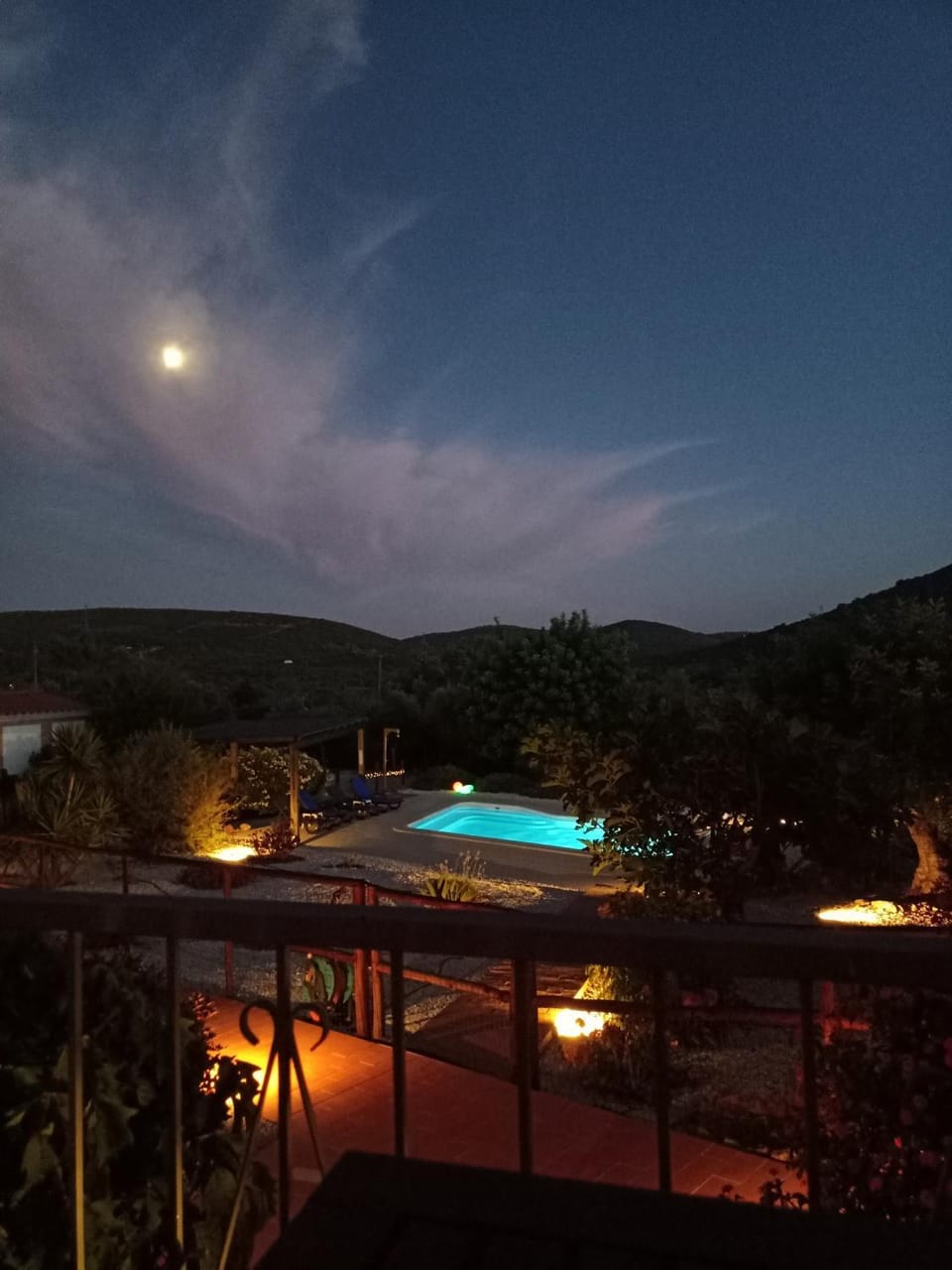 Night, Natural landscape, Mountain view, Pool view, Swimming pool