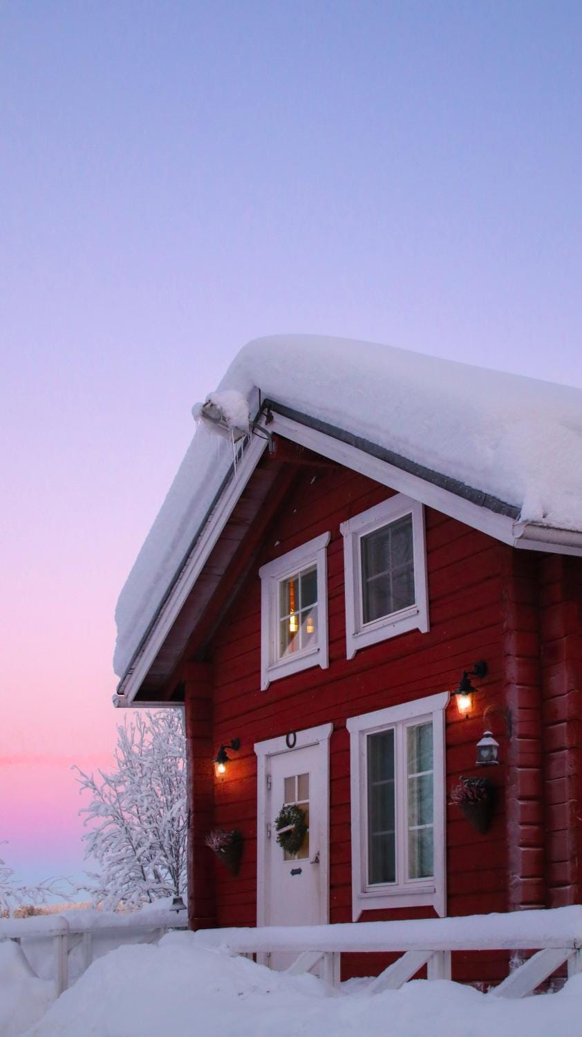 Property building, Winter, Sunrise