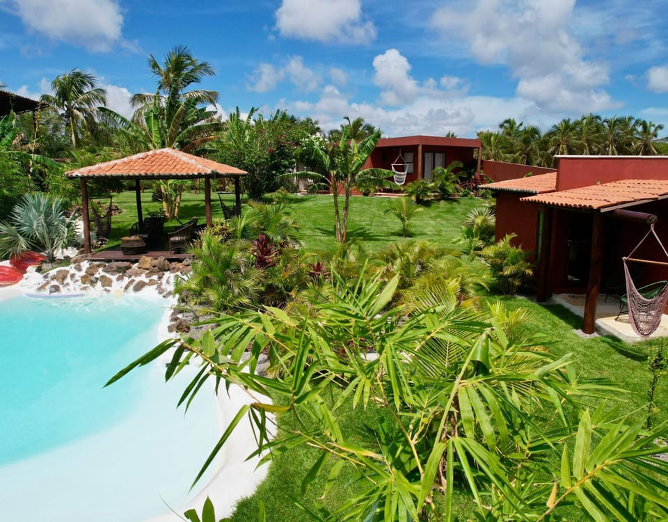 Property building, Day, Natural landscape, Garden, Garden view, Pool view, Swimming pool, sunbed