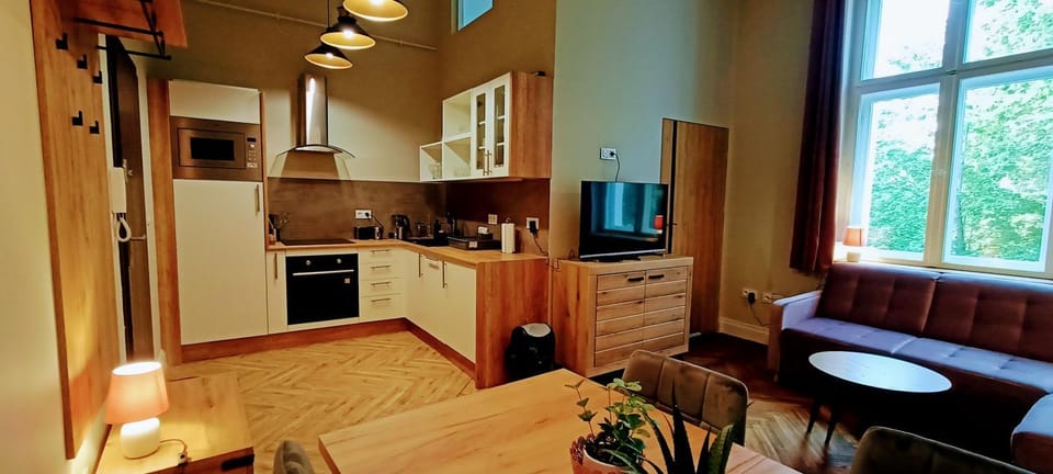 Coffee/tea facilities, Kitchen or kitchenette, Living room, Seating area, dishwasher, minibar, pet friendly, stove