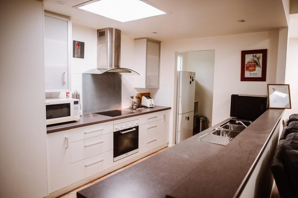 Kitchen or kitchenette, oven, stove