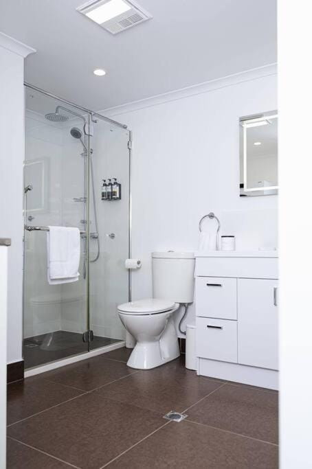 Shower, Toilet, Bathroom, towels
