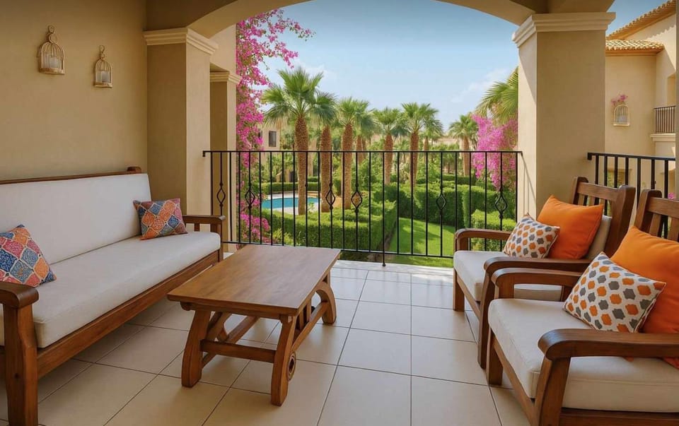 Stunning Pool View 1bed Private Beach Access, Veranda Sahl Hasheesh Apartment in Red Sea Governorate