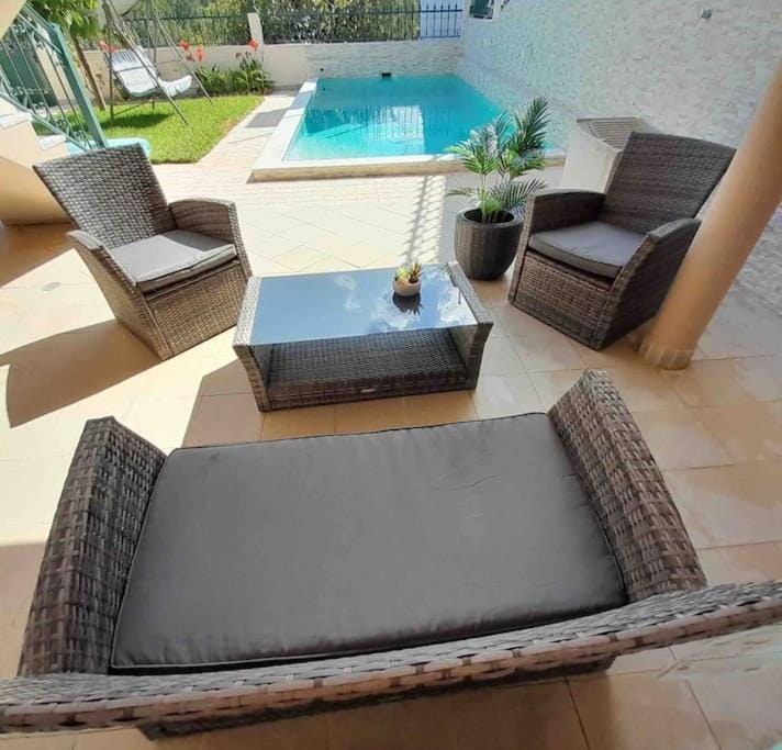 Patio, Balcony/Terrace, Seating area, Pool view, Swimming pool