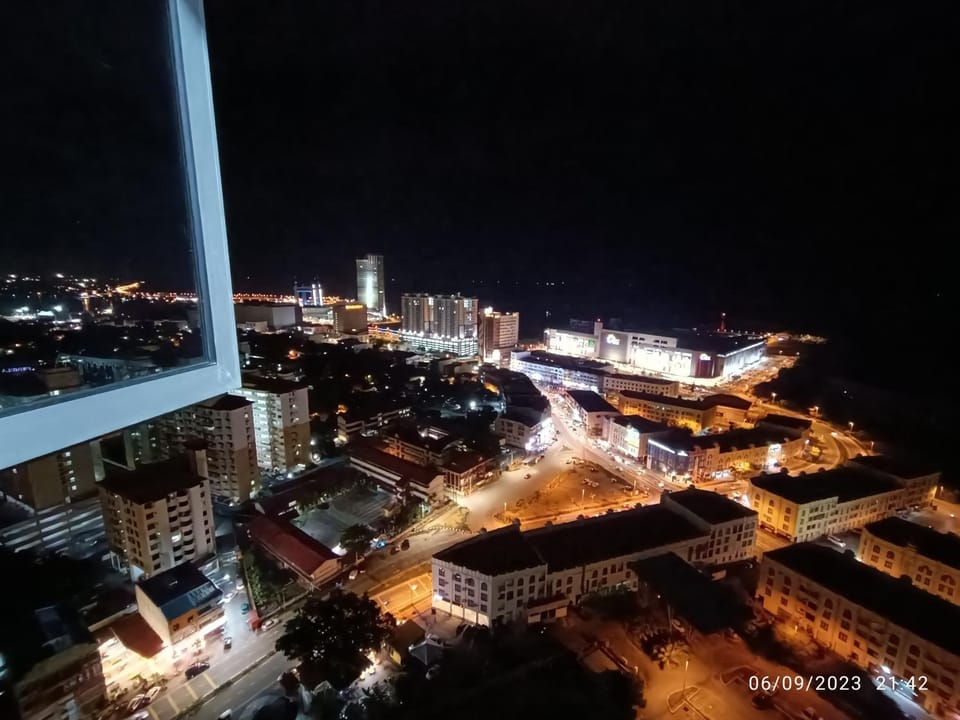 Night, Bird's eye view, City view, Mountain view