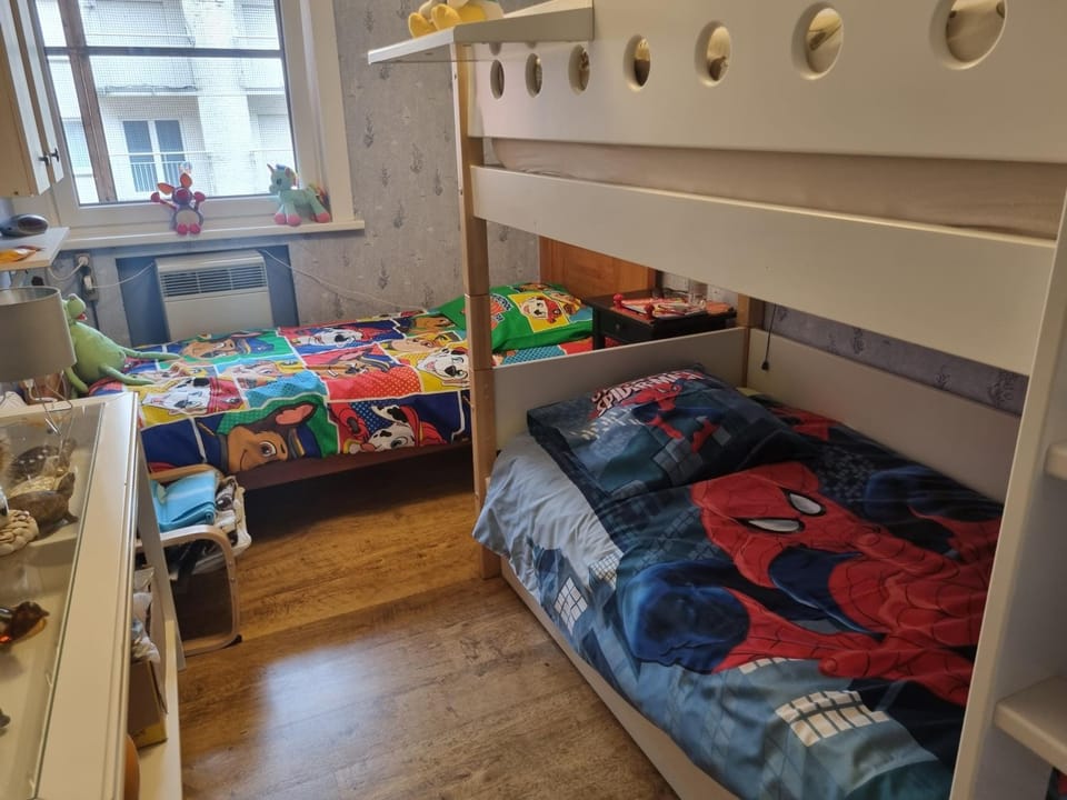 Bed, Photo of the whole room, Bedroom, bunk bed, wardrobe