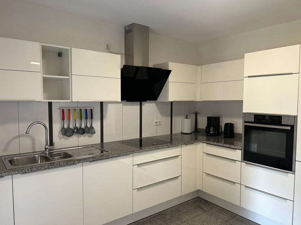 Kitchen or kitchenette, dishwasher, stove