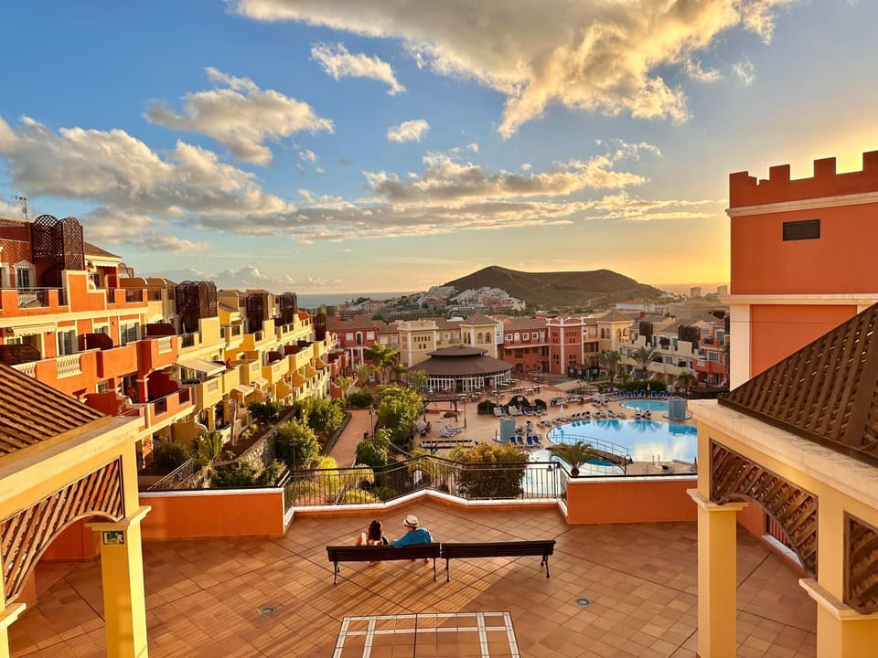 Property building, Patio, Nearby landmark, Day, Natural landscape, View (from property/room), Balcony/Terrace, City view, Mountain view, Pool view, Swimming pool, sunbed